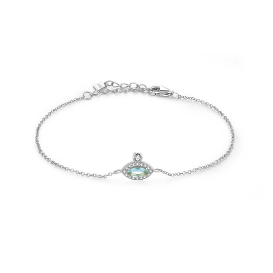 925 Sterling Silver Blue Zircon Bracelet