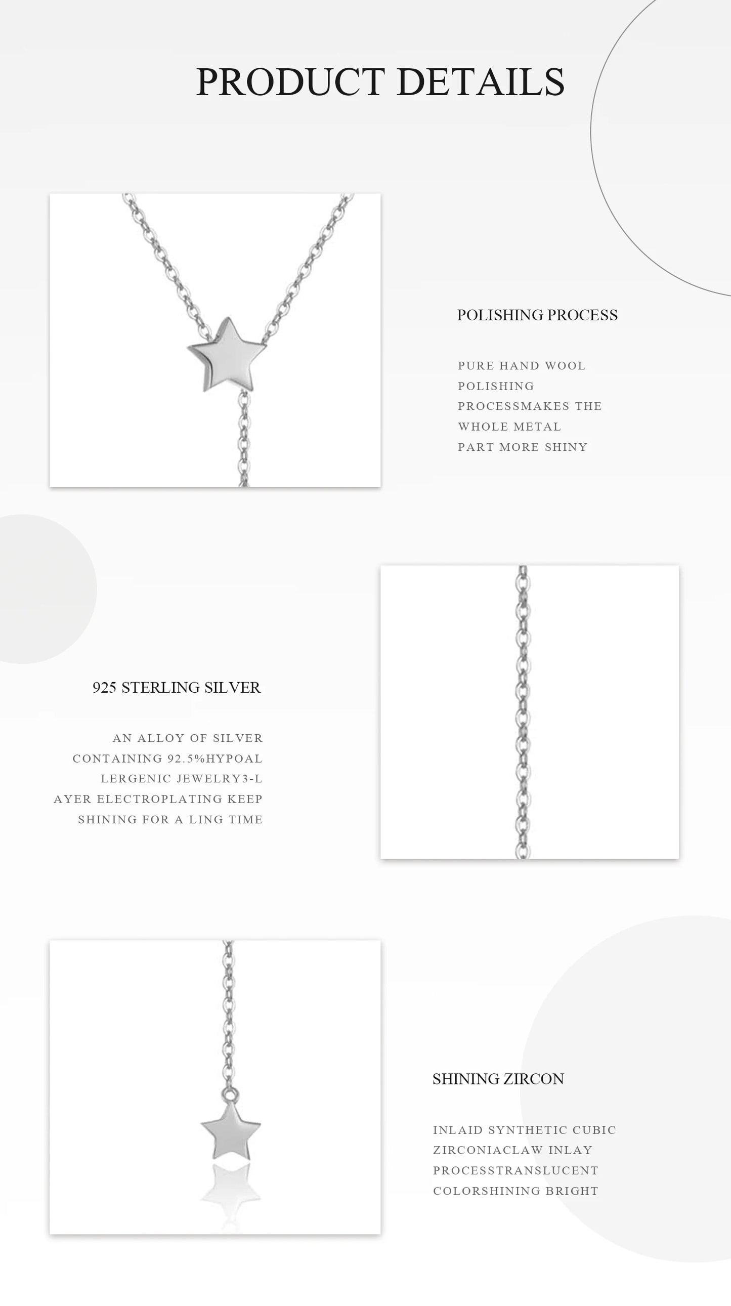 925 Sterling Silver Adjustable Star Pendant