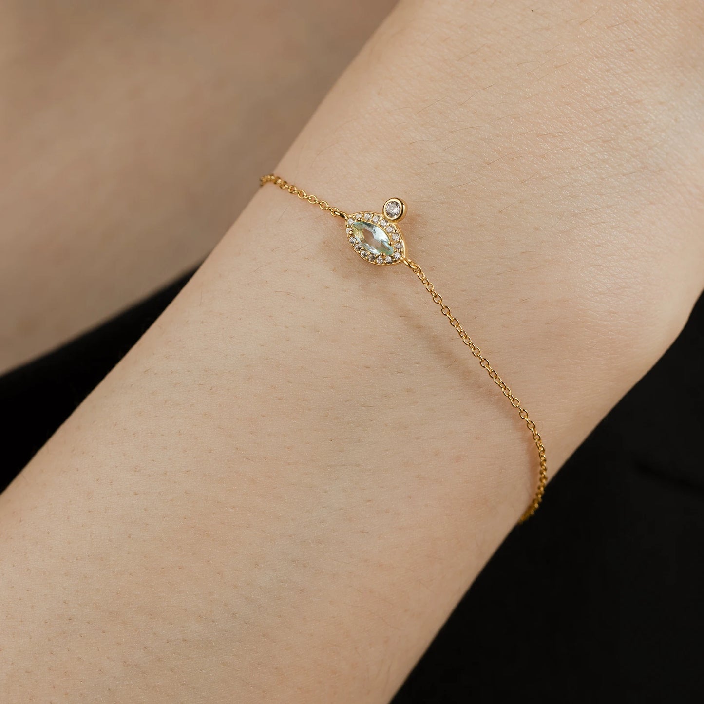 925 Sterling Silver Blue Zircon Bracelet