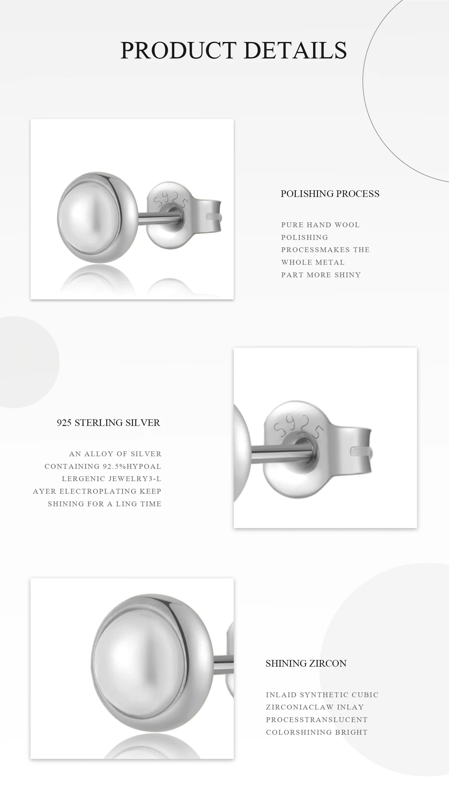 925 Sterling Silver Pearl Earring