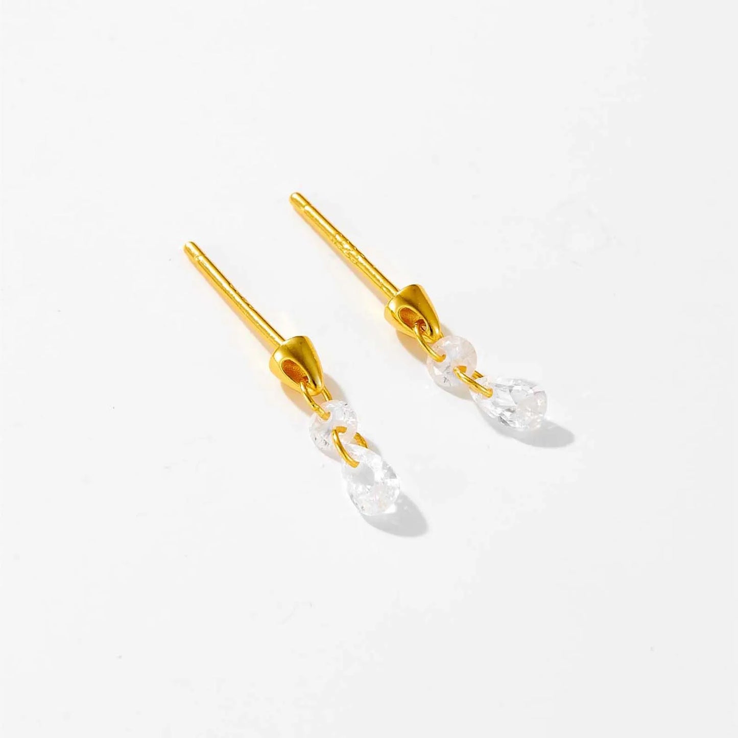 925 Sterling Silver Clear Zircon Stud Earrings