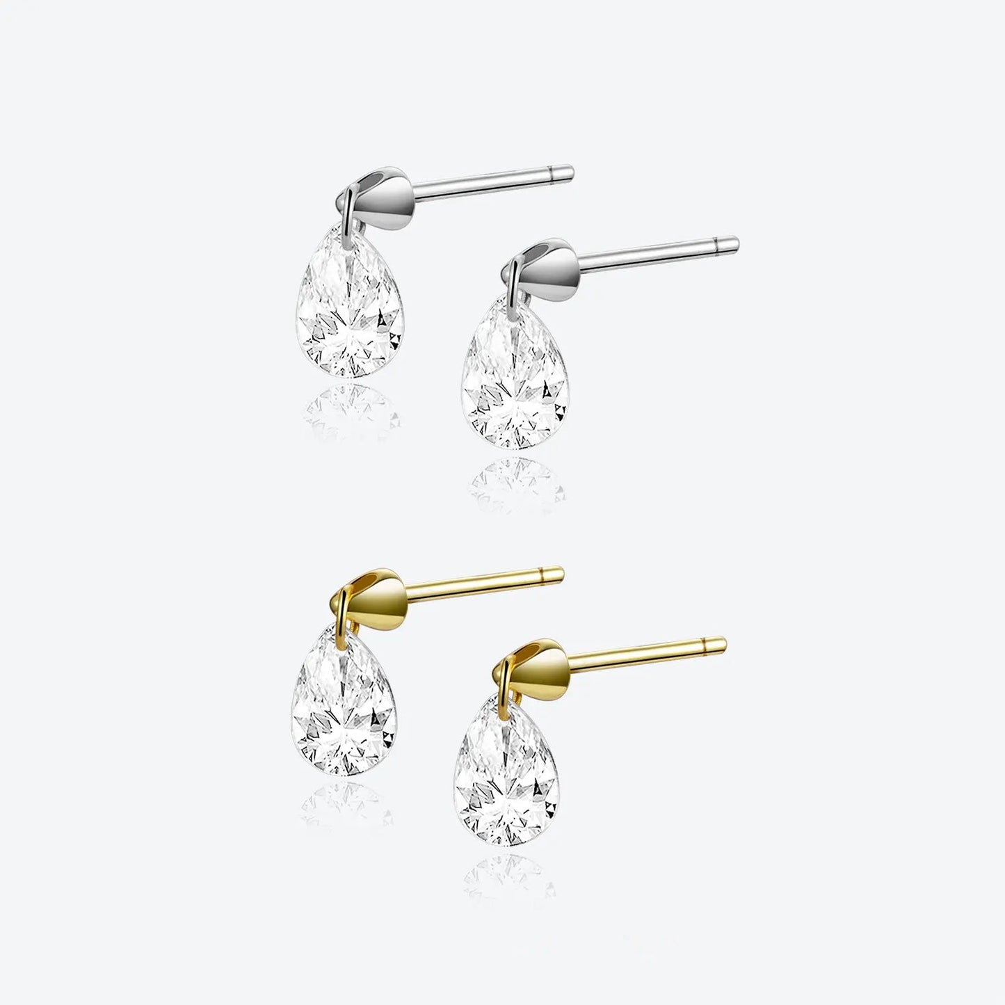 925 Sterling Silver Pear Stud Earrings