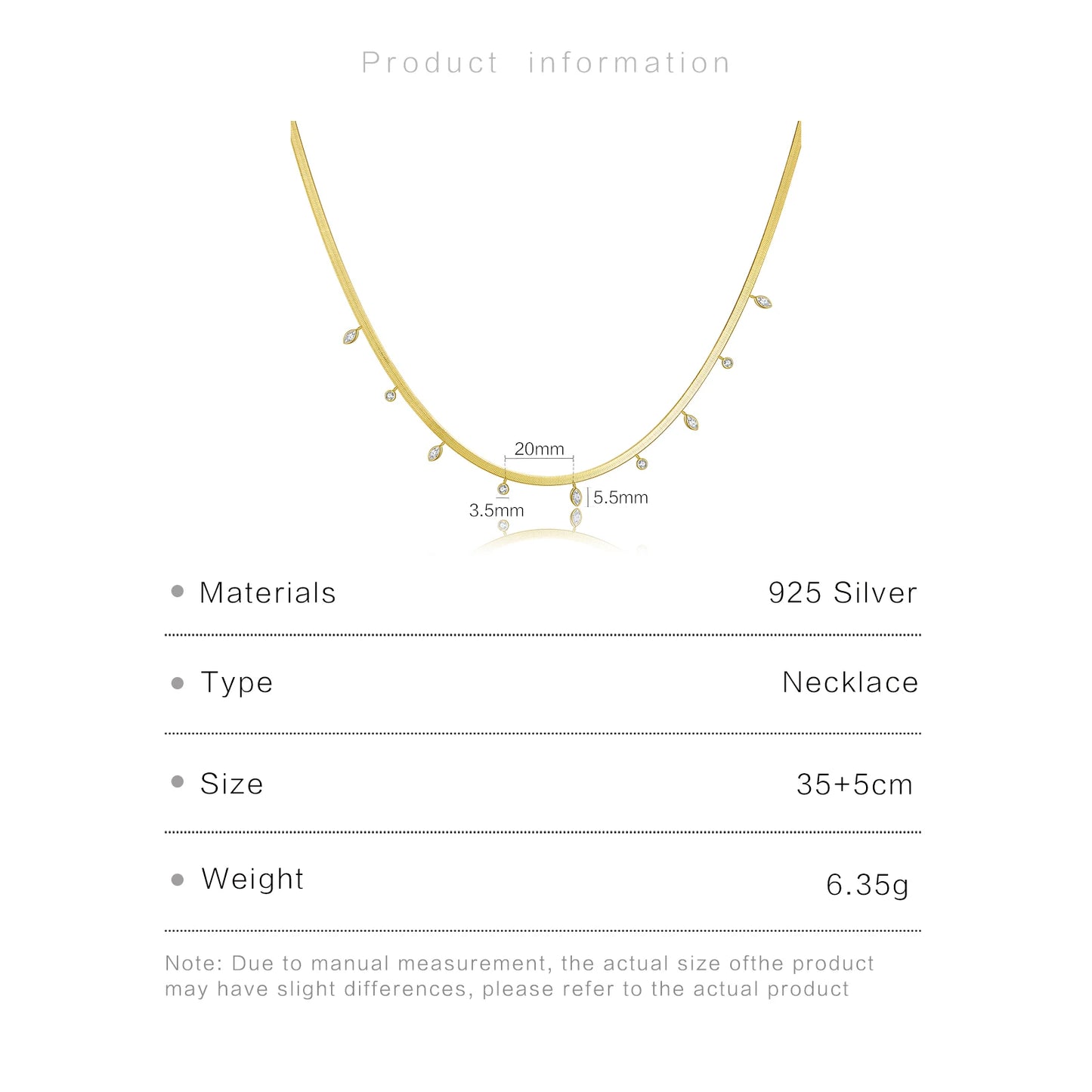 925 Sterling Silver Chain Necklace