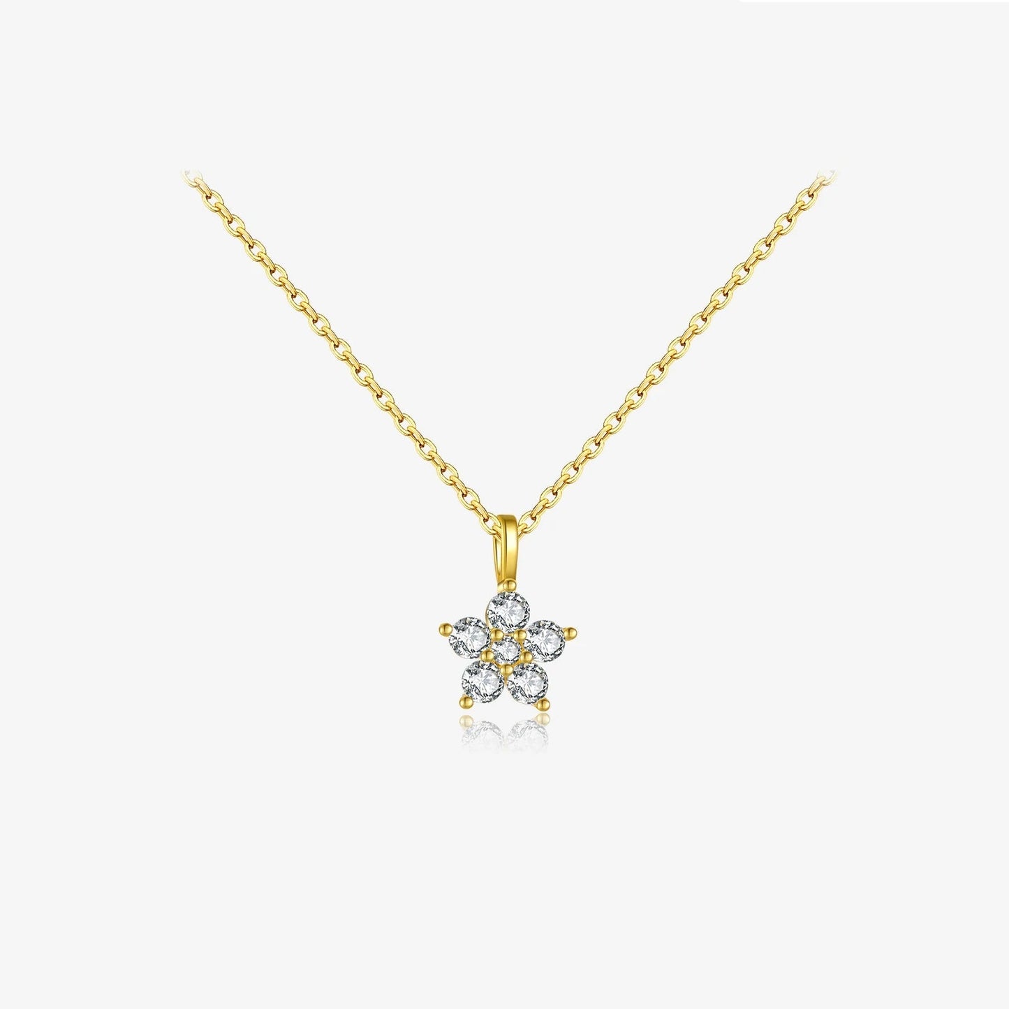 925 Sterling Silver Flower Zircon Pendant