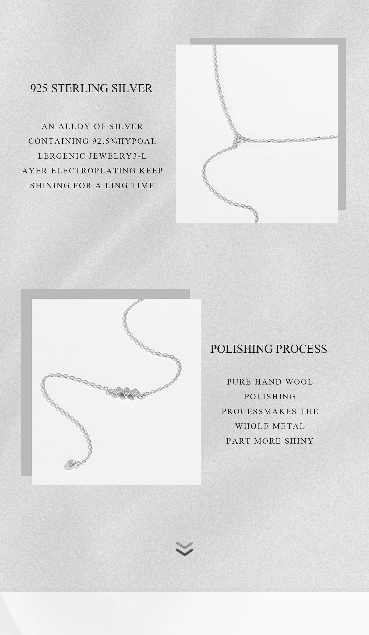 925 Sterling Silver PIRAMIDE Crystal Necklace