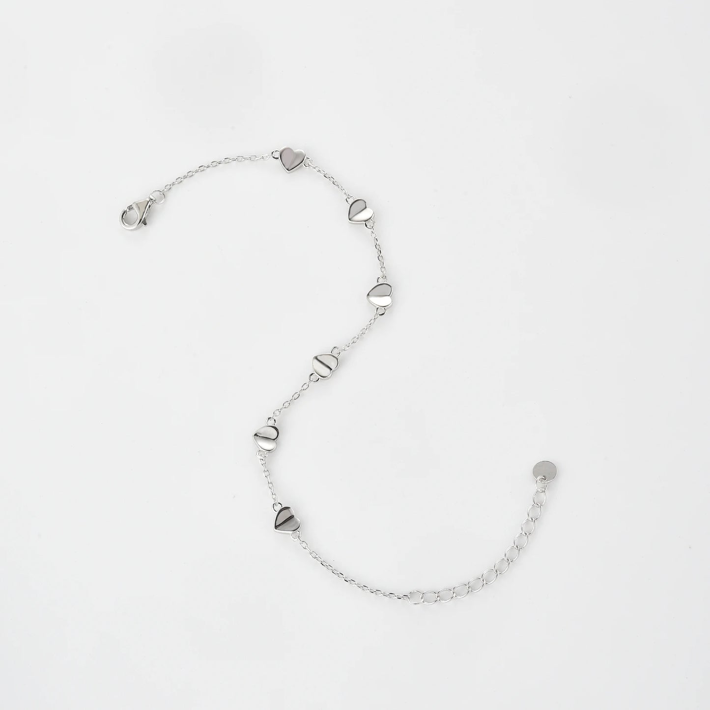 925 Sterling Silver Heart Chain Bracelet