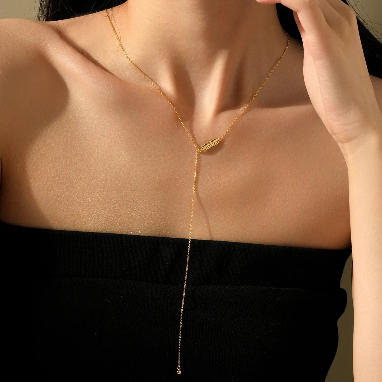 925 Sterling Silver Wheat Leaf Pendant