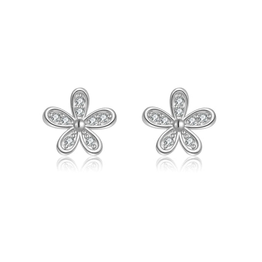 925 Sterling Silver Flower Stud Earrings