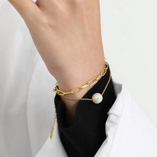 925 Sterling Silver Pearl Bracelet