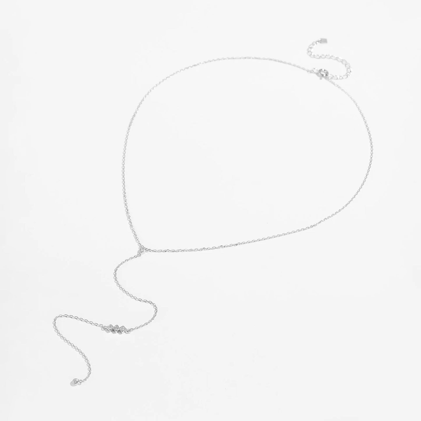 925 Sterling Silver PIRAMIDE Crystal Necklace