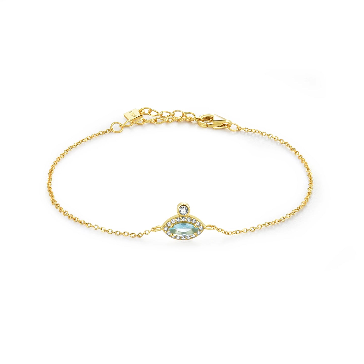 925 Sterling Silver Blue Zircon Bracelet