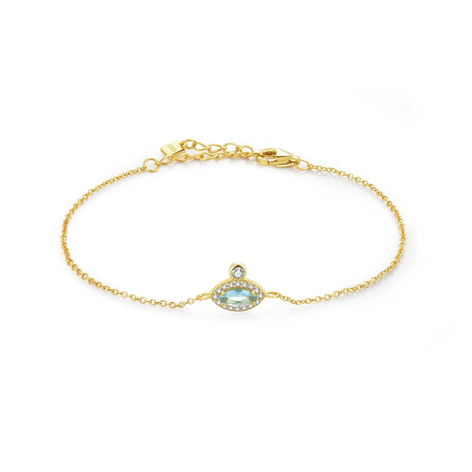 925 Sterling Silver Blue Zircon Bracelet