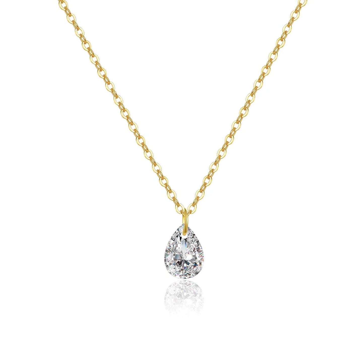 925 Sterling Silver Zircon Waterdrop Pendant