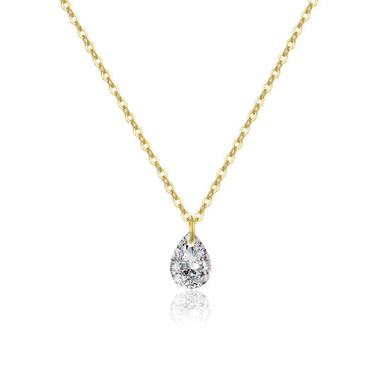 925 Sterling Silver Zircon Waterdrop Pendant