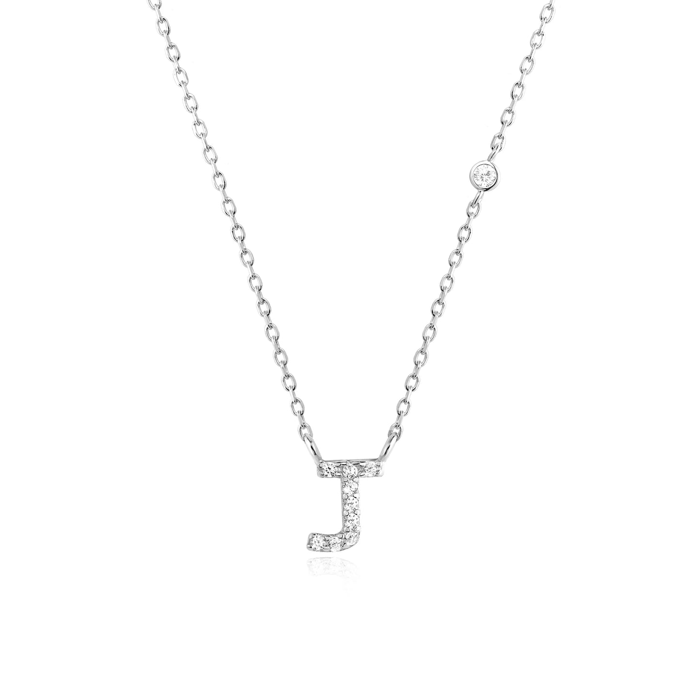 925 Sterling Silver Letters A- Z Zircon Pendant