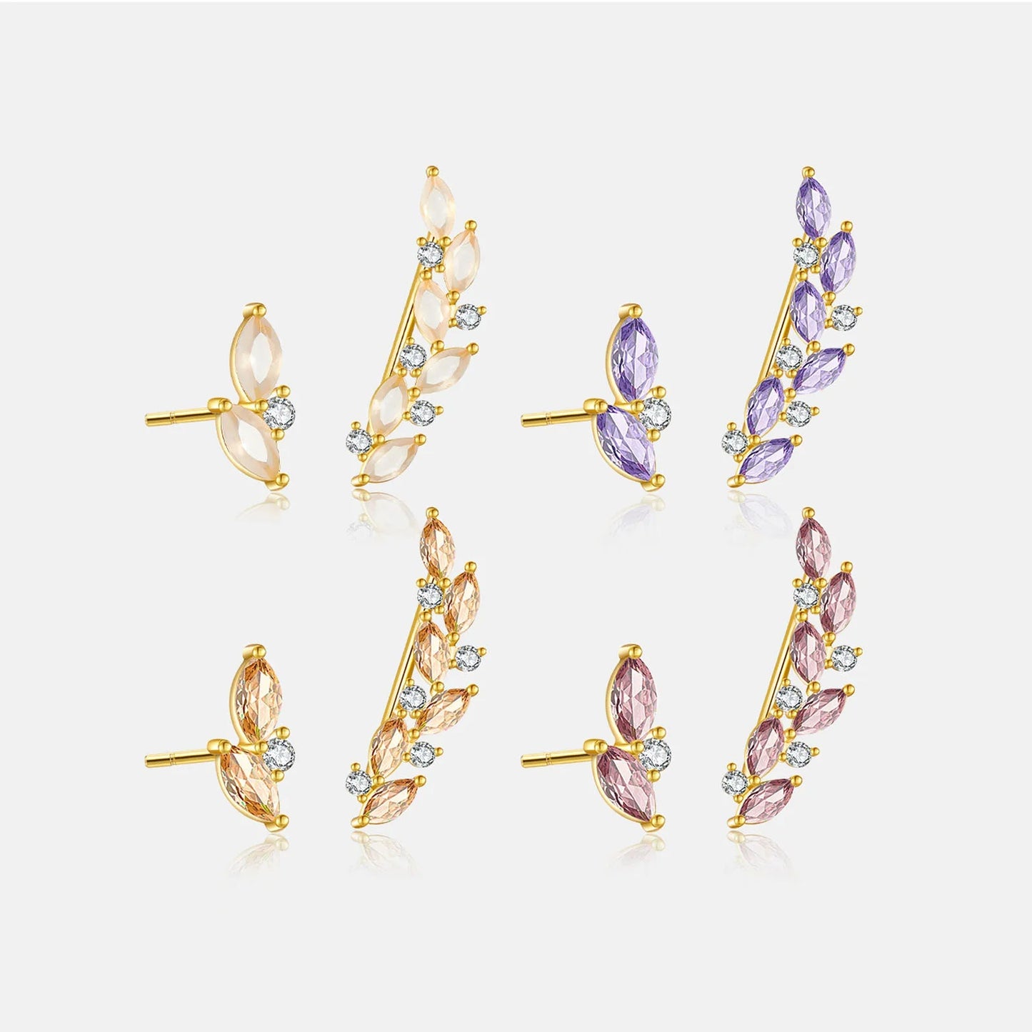 925 Sterling Silver Gemstone Stud Earrings