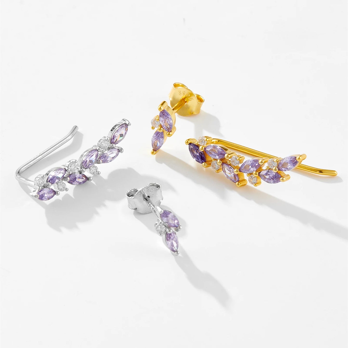 925 Sterling Silver Gemstone Stud Earrings