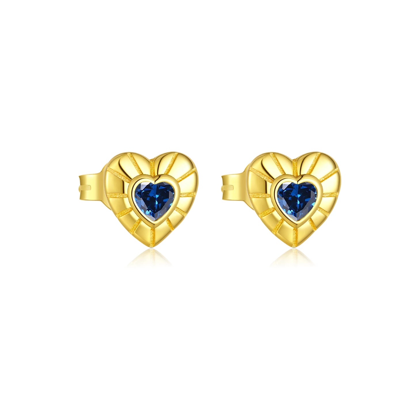 925 Sterling Silver Baroque Blue Sapphire Zircon Earrings