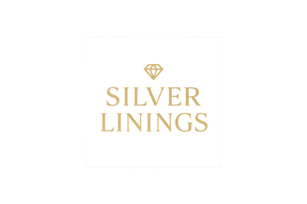white-and-gold-jewelery-store-logo-32x32-pixels with "SILVER LININGS" text