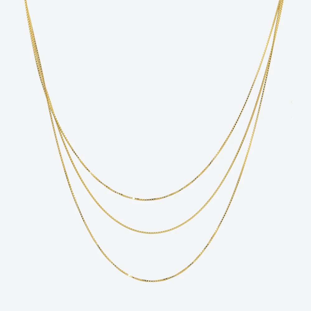 925 Sterling Silver Triple Chain Necklace