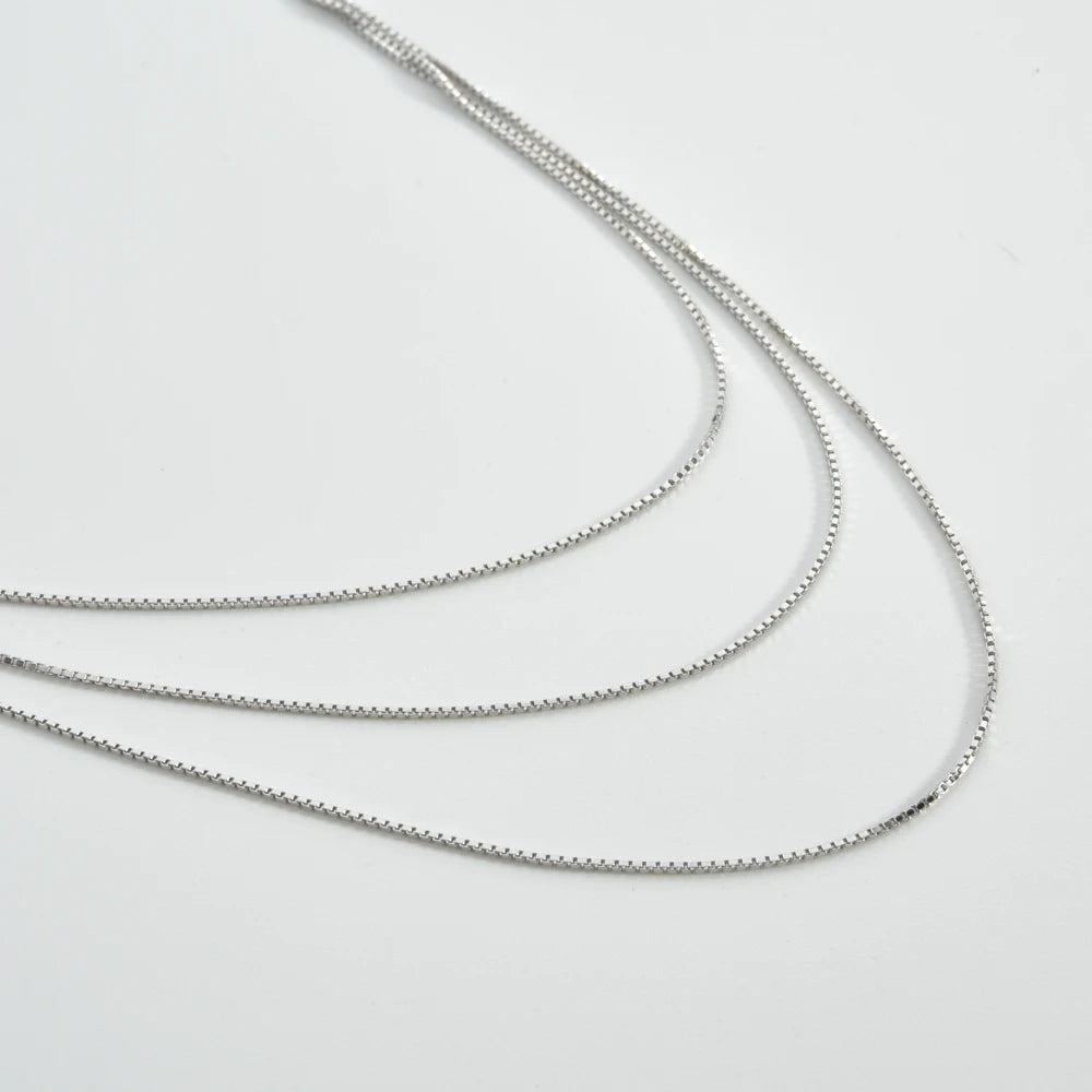 925 Sterling Silver Triple Chain Necklace