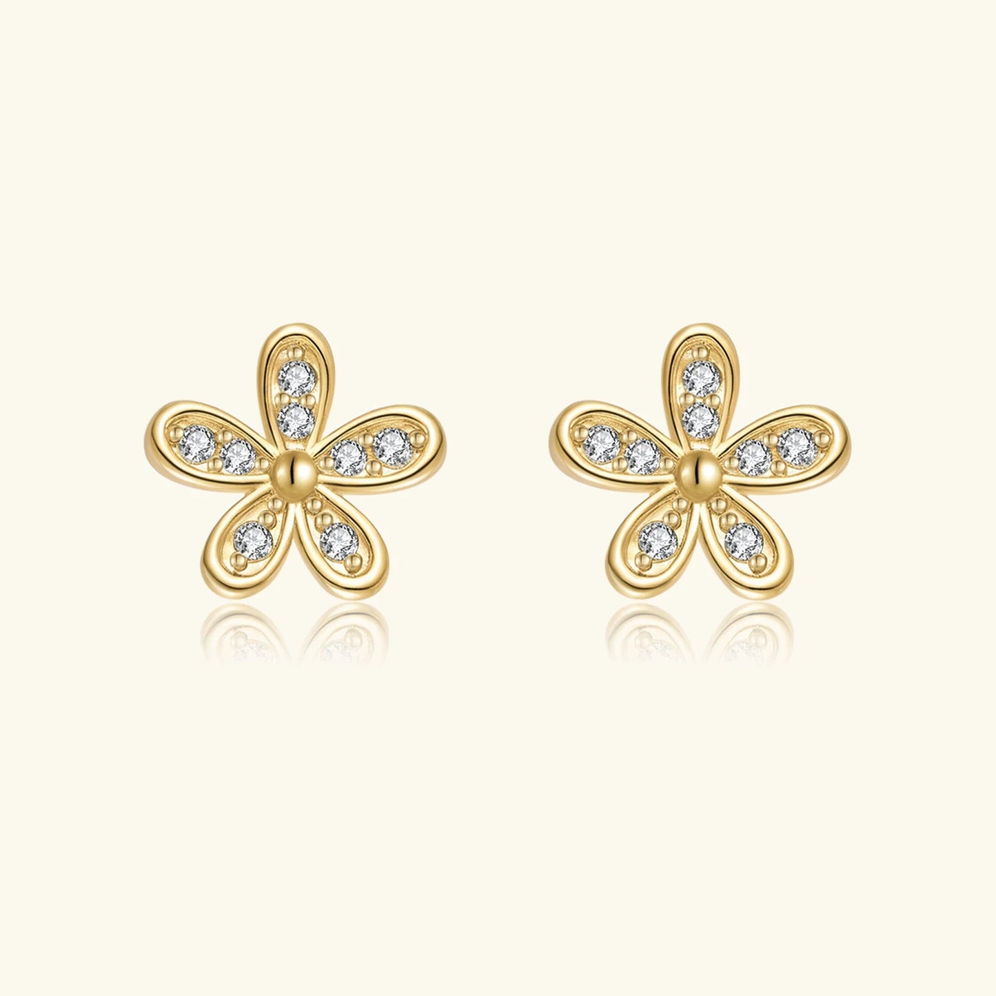 925 Sterling Silver Flower Stud Earrings