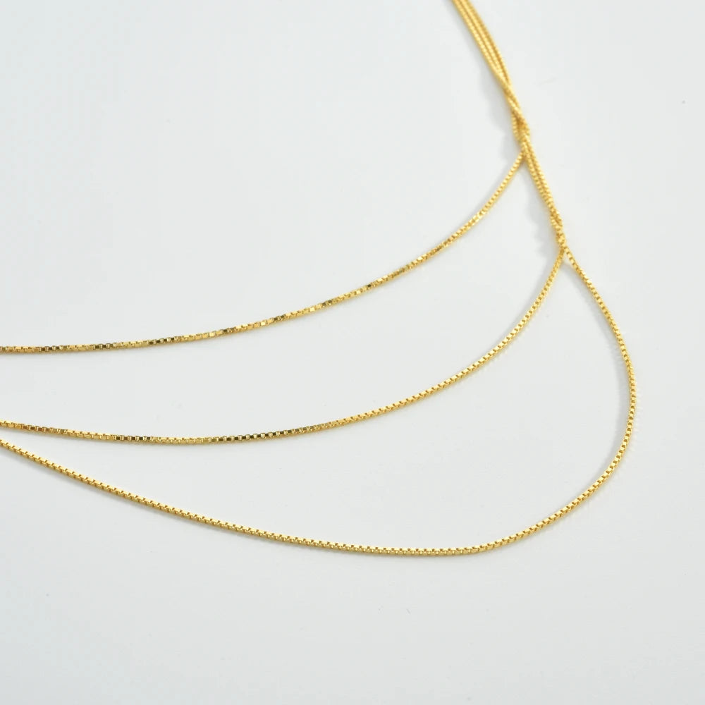 925 Sterling Silver Triple Chain Necklace
