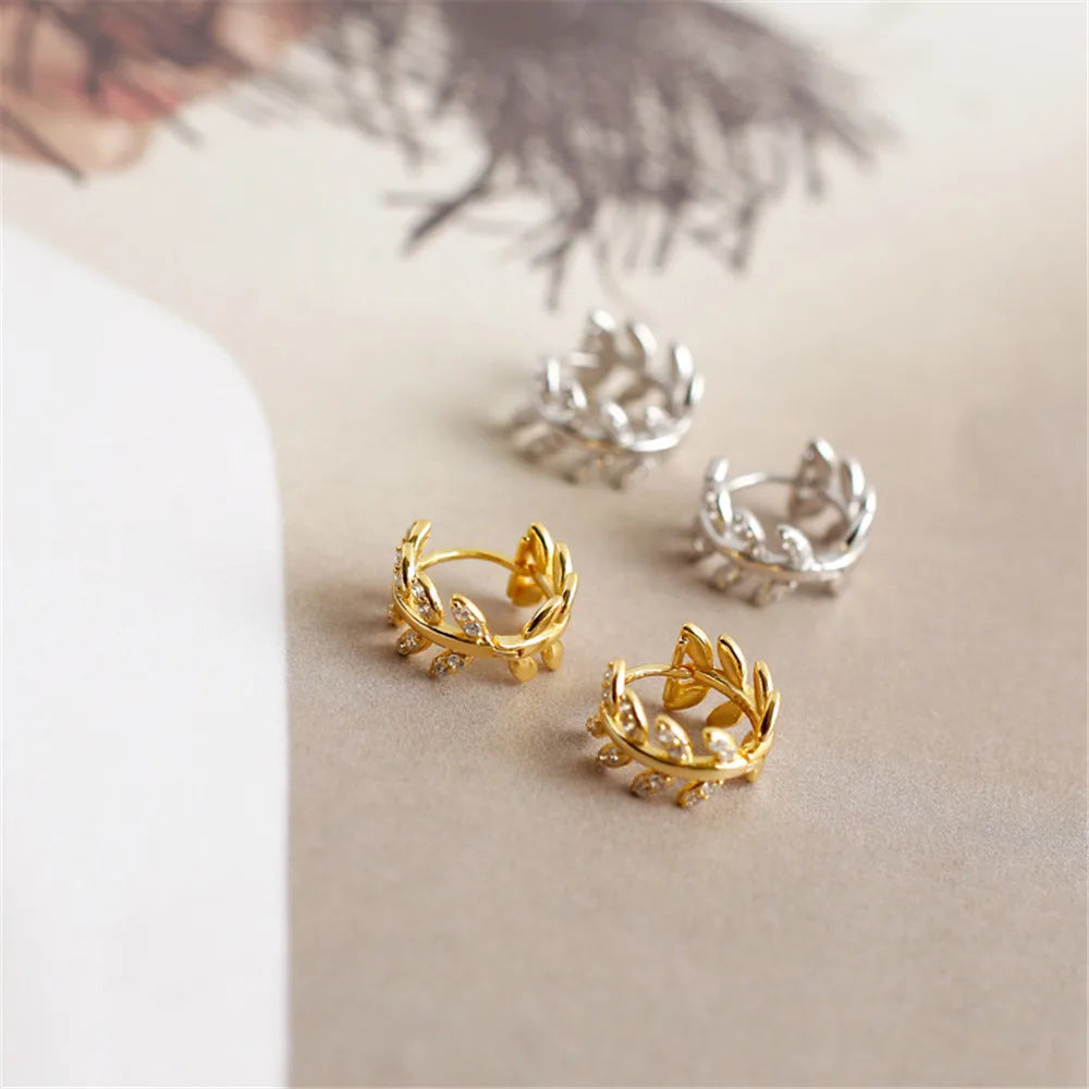 925 Sterling Silver Leaf Earrings