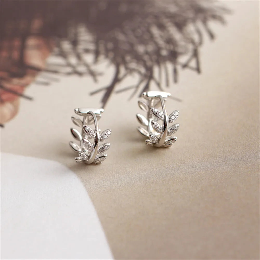 925 Sterling Silver Leaf Earrings