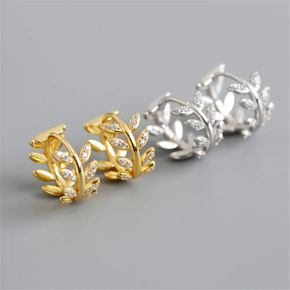 925 Sterling Silver Leaf Earrings