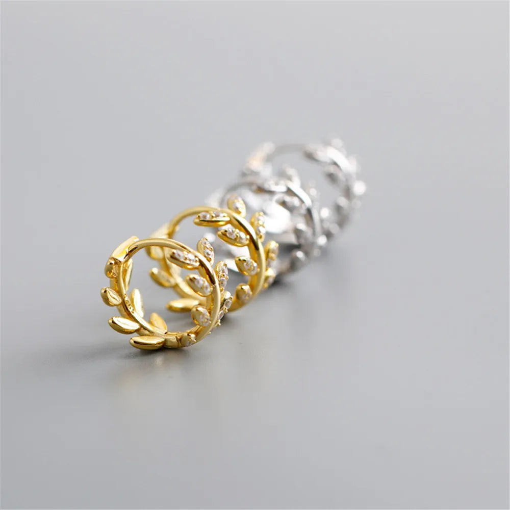 925 Sterling Silver Leaf Earrings