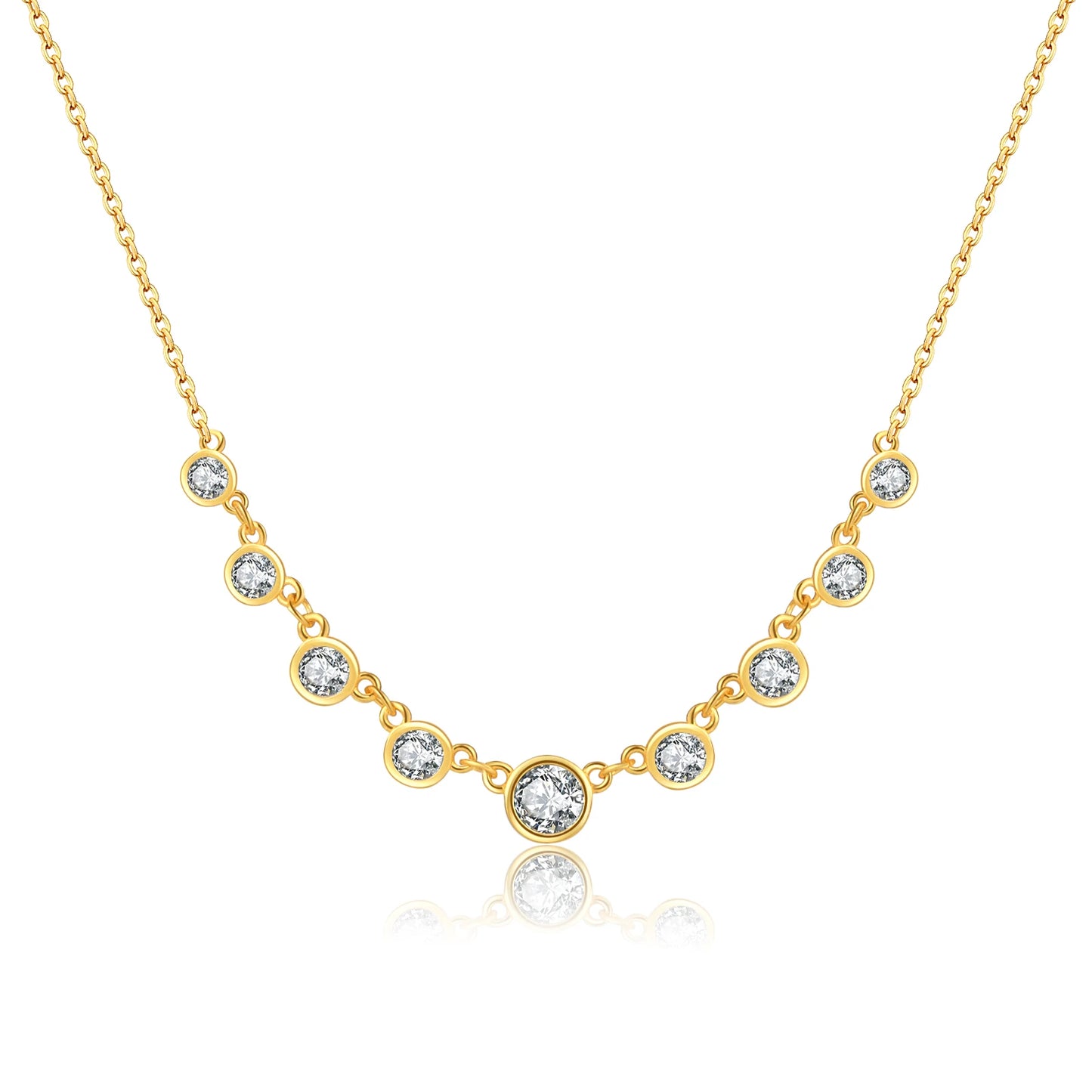 925 Sterling Silver Zircon Bead Necklace