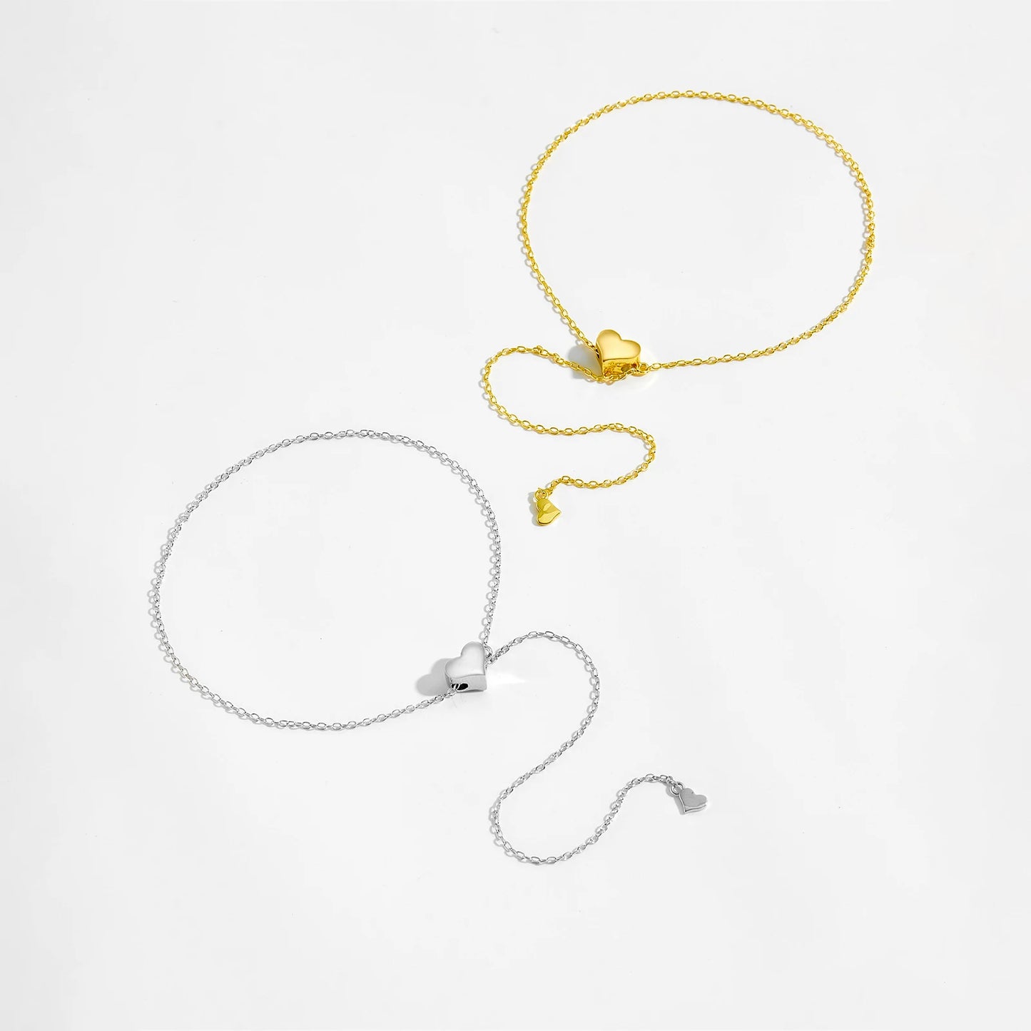 925 Sterling Silver Adjustable Heart Bracelet