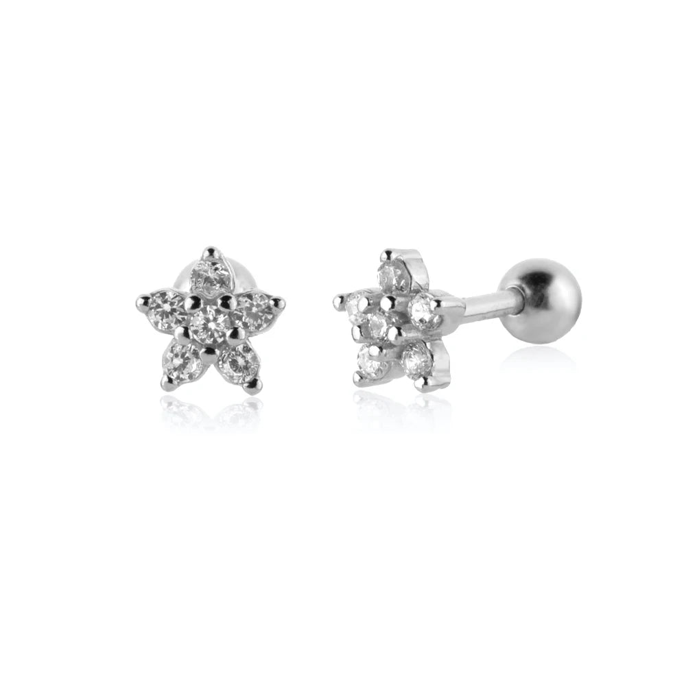 925 Sterling Silver Star Stud Earrings