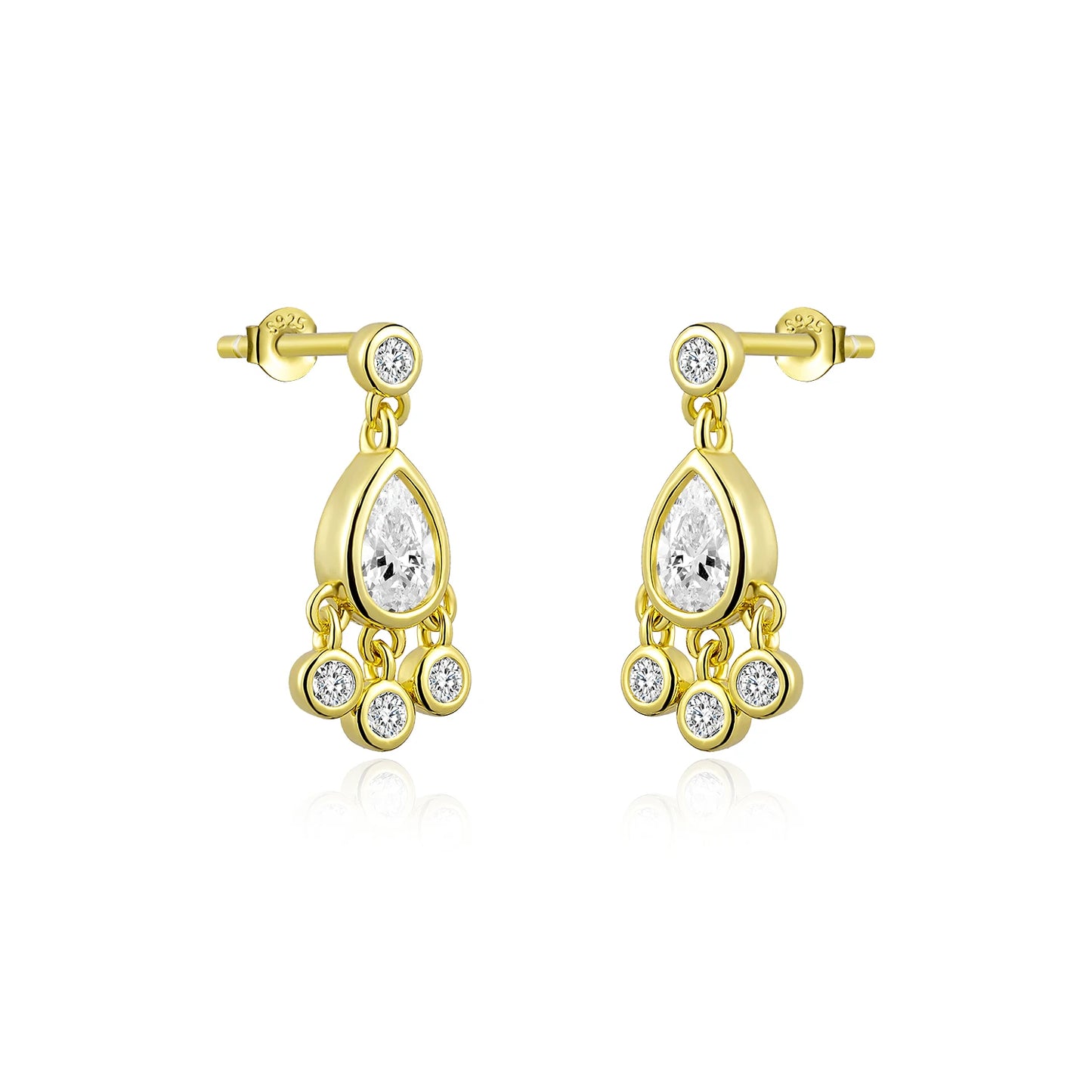 925 Sterling Silver Oval Pear Stud Earrings