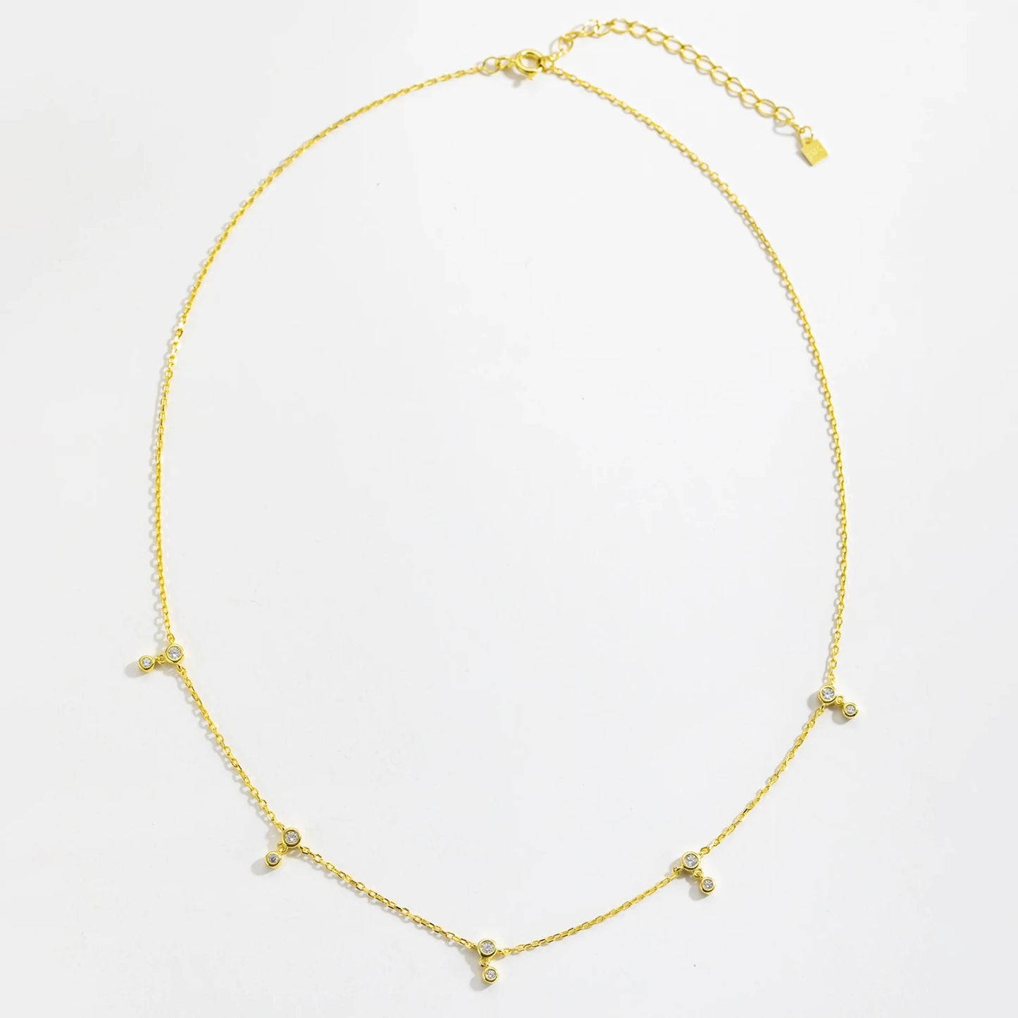 925 Sterling Silver Round Zircon Necklace