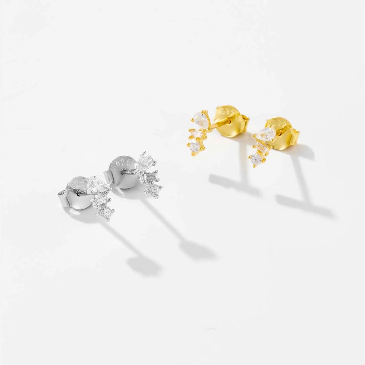 925 Sterling Silver Crystal Stud Earrings