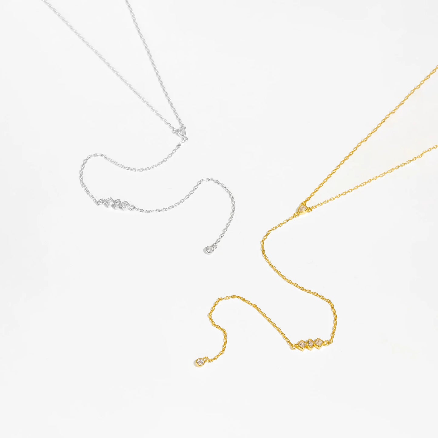 925 Sterling Silver PIRAMIDE Crystal Necklace