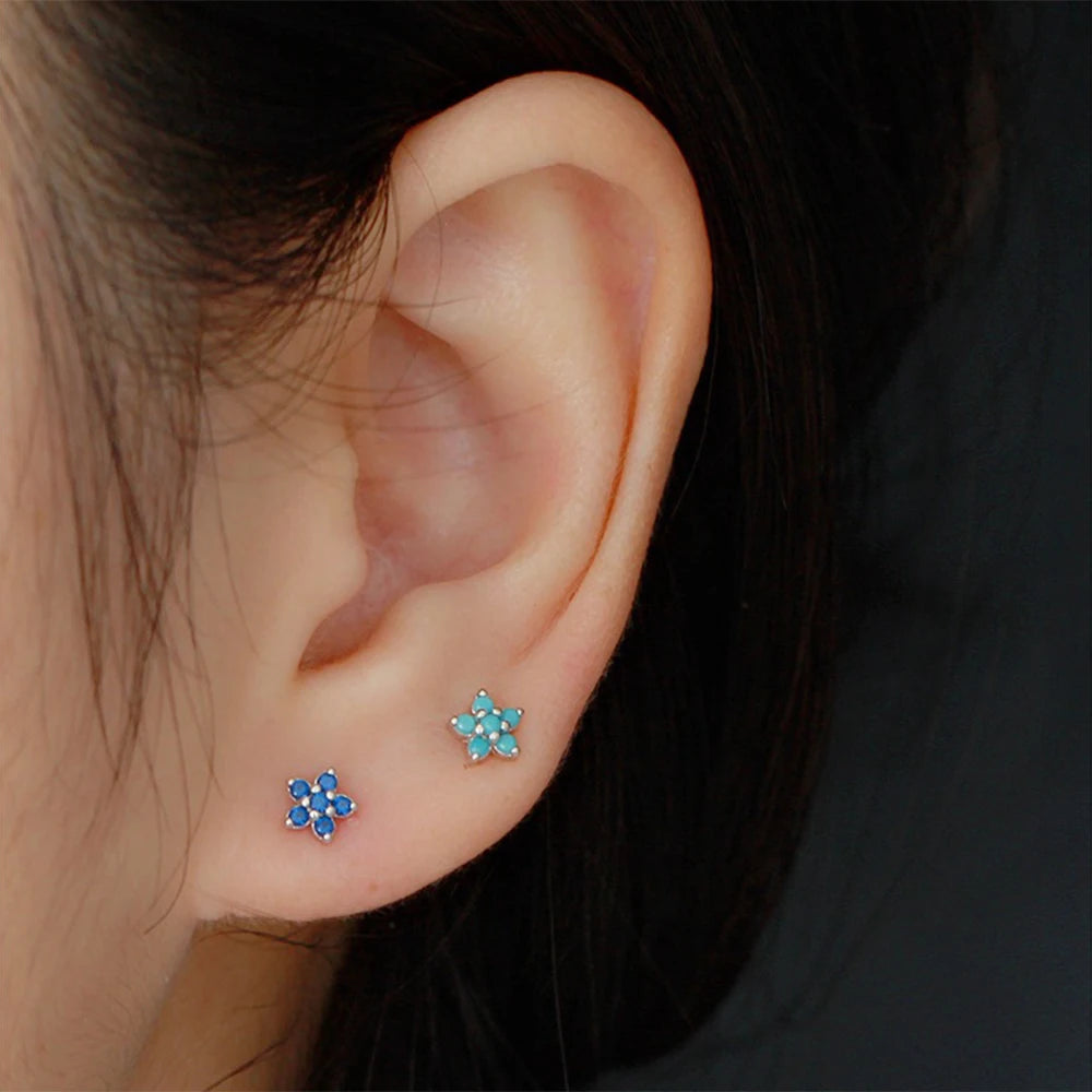 925 Sterling Silver Star Stud Earrings