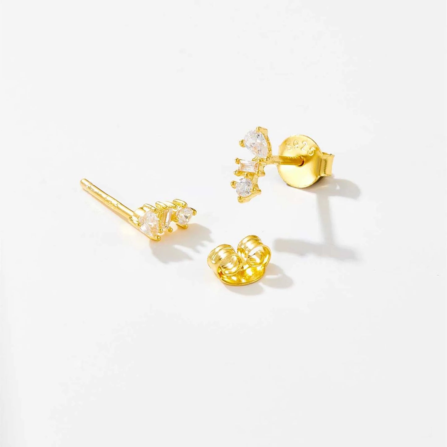 925 Sterling Silver Crystal Stud Earrings