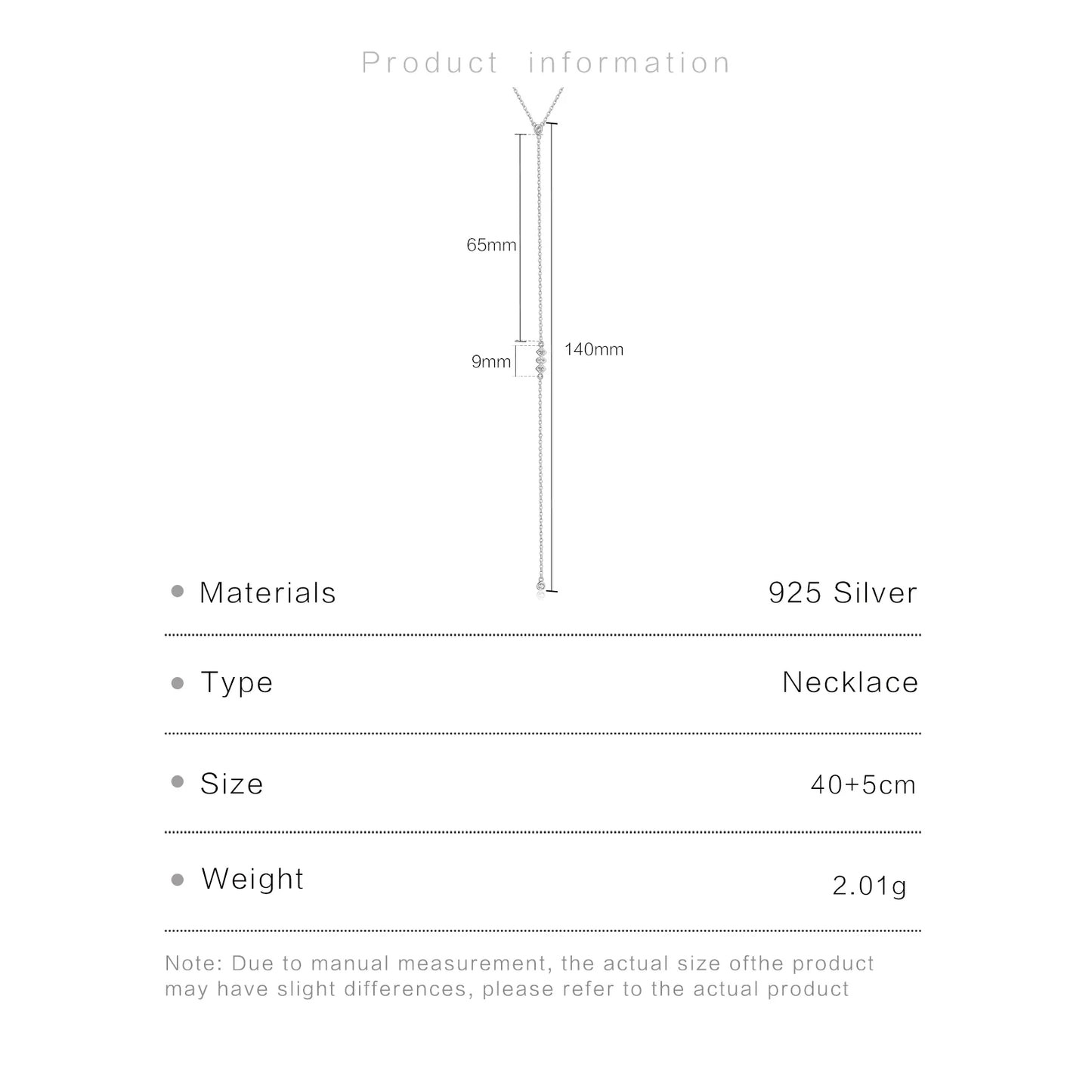 925 Sterling Silver PIRAMIDE Crystal Necklace