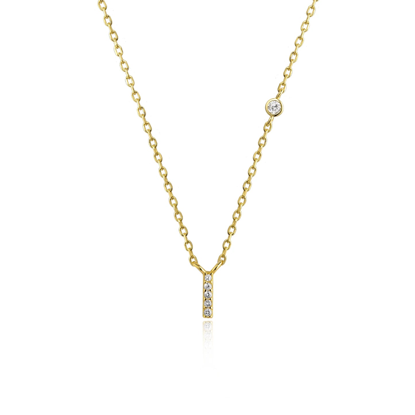 925 Sterling Silver Letters A- Z Zircon Pendant