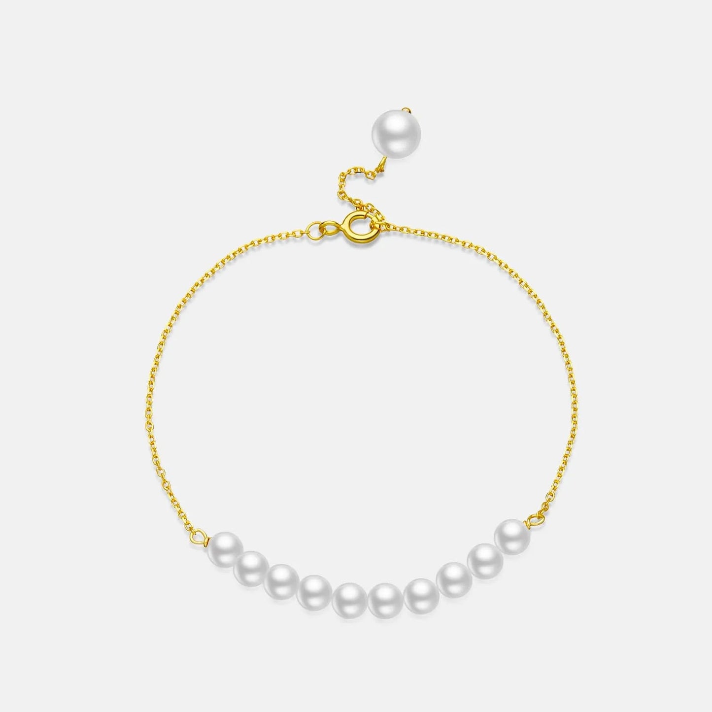 925 Sterling Silver Pearl Chain Bracelet
