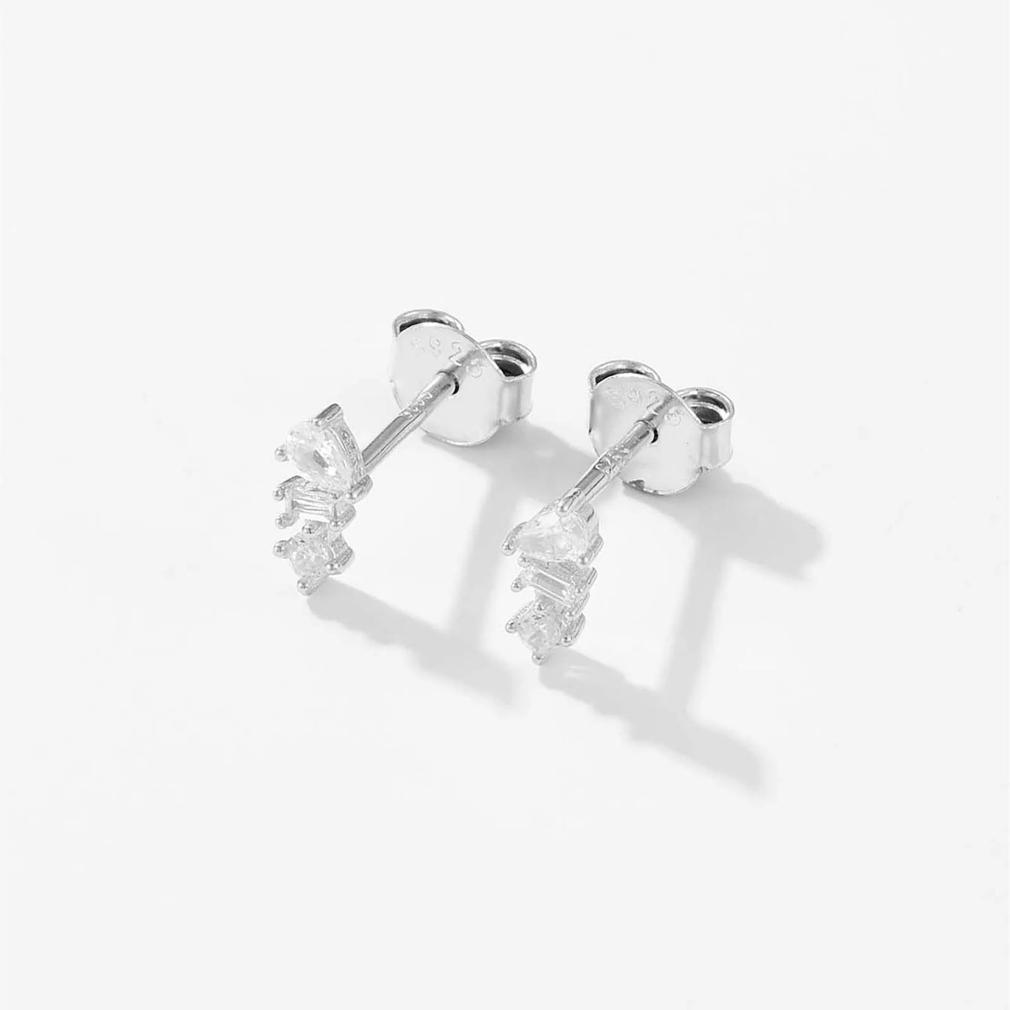 925 Sterling Silver Crystal Stud Earrings
