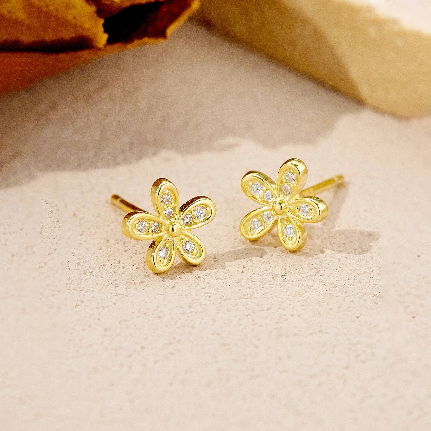 925 Sterling Silver Flower Stud Earrings