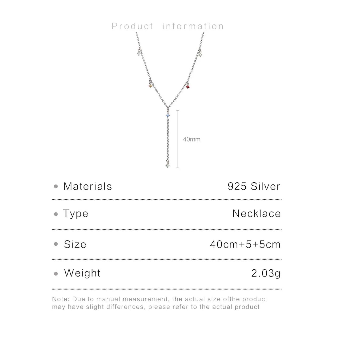 925 Sterling Silver Zircon Necklace
