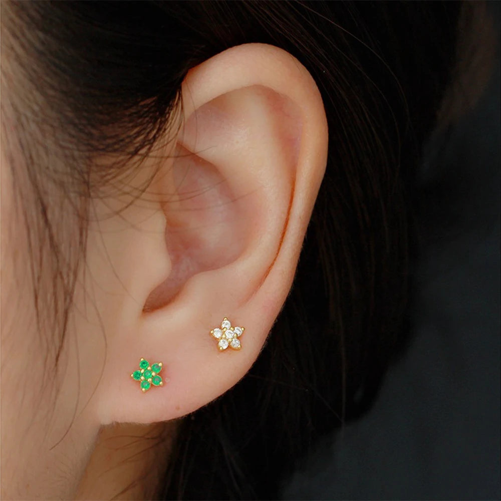 925 Sterling Silver Star Stud Earrings