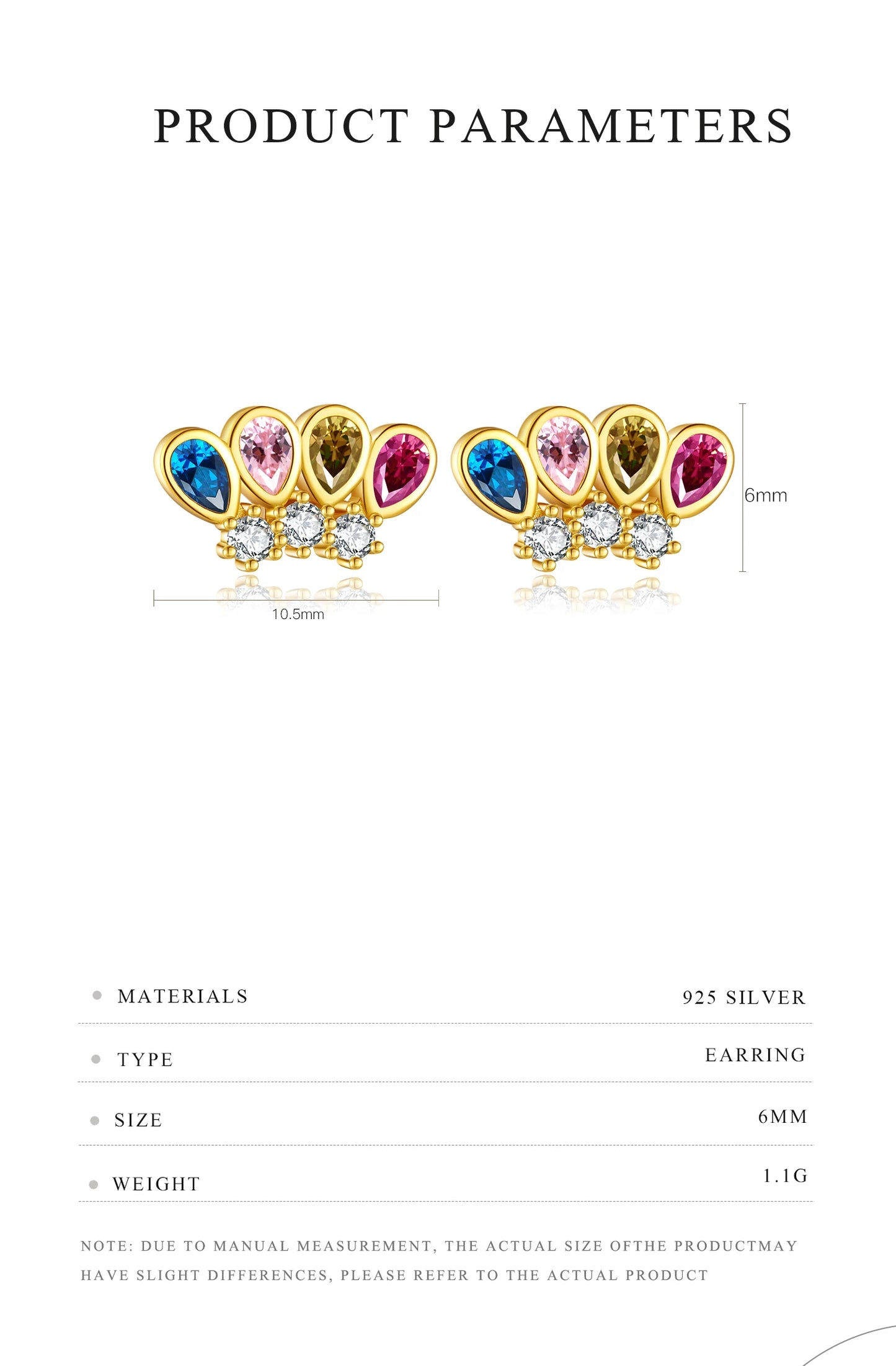 925 Sterling Silver Zircon Earring