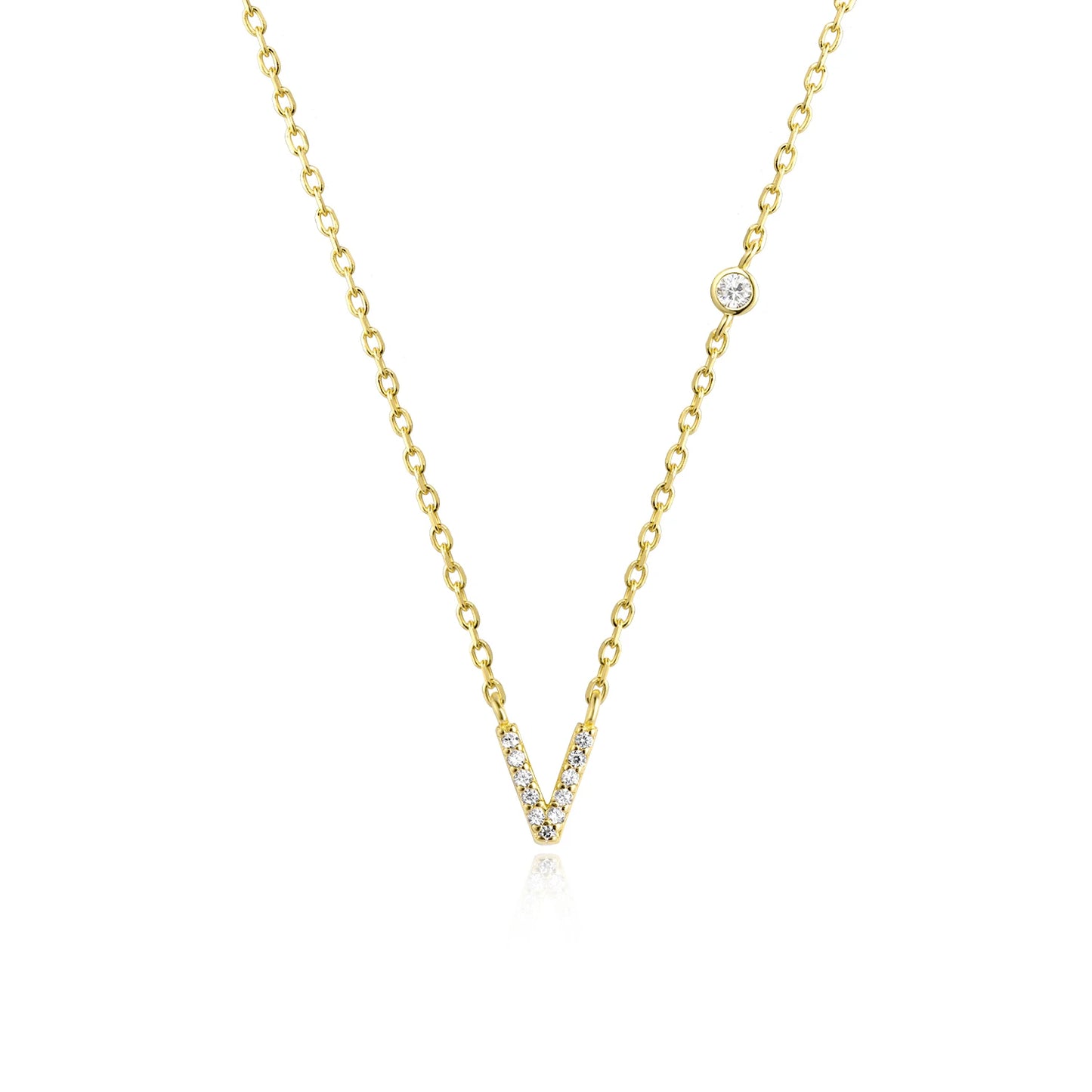 925 Sterling Silver Letters A- Z Zircon Pendant