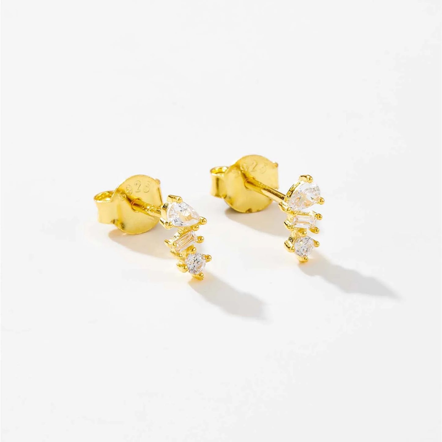 925 Sterling Silver Crystal Stud Earrings